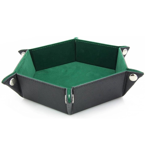 Plateau à dés en cuir PU pliable polygone pour dés et jeux de table DnD